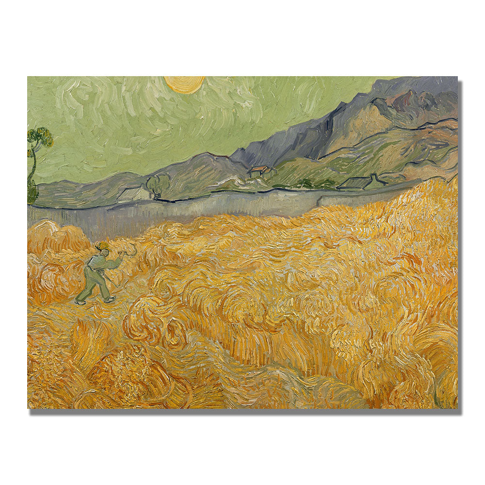 Vincent Van Gogh Wheatfields with Reaper Canvas Art 18 x 24 Image 1