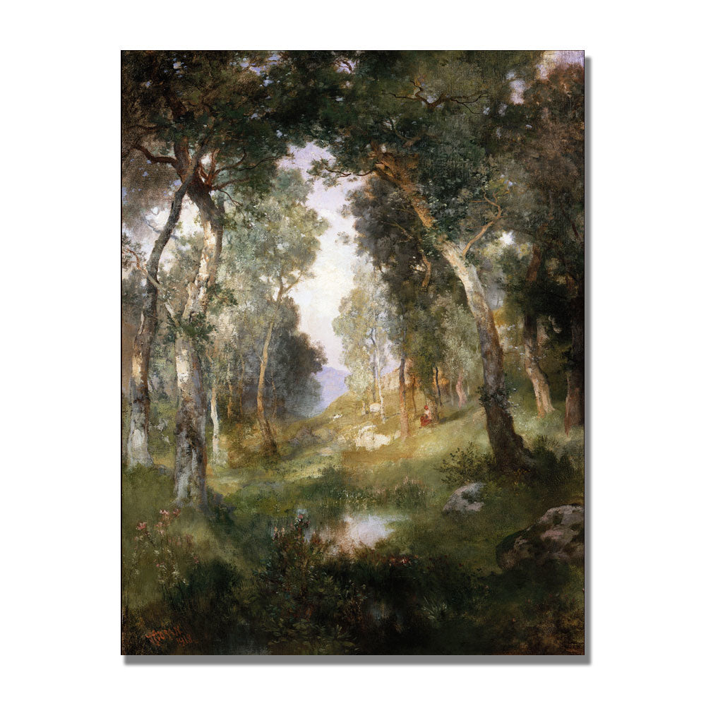 Thomas Moran Forest Glade, Santa Barbara Canvas Art 18 x 24 Image 1