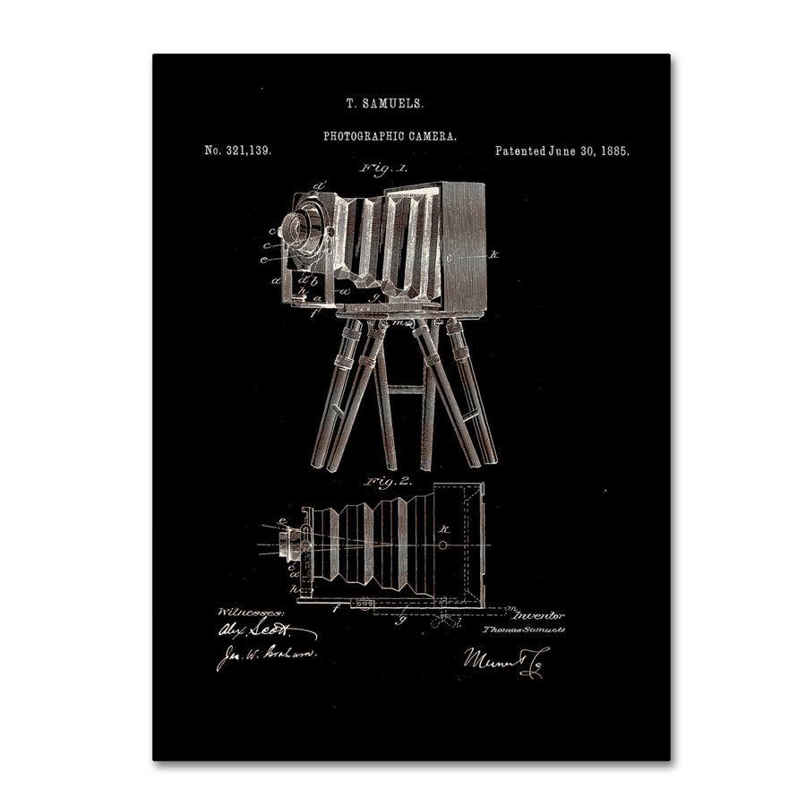 Claire Doherty Photographic Camera Patent 1885 Black Canvas Art 18 x 24 Image 1