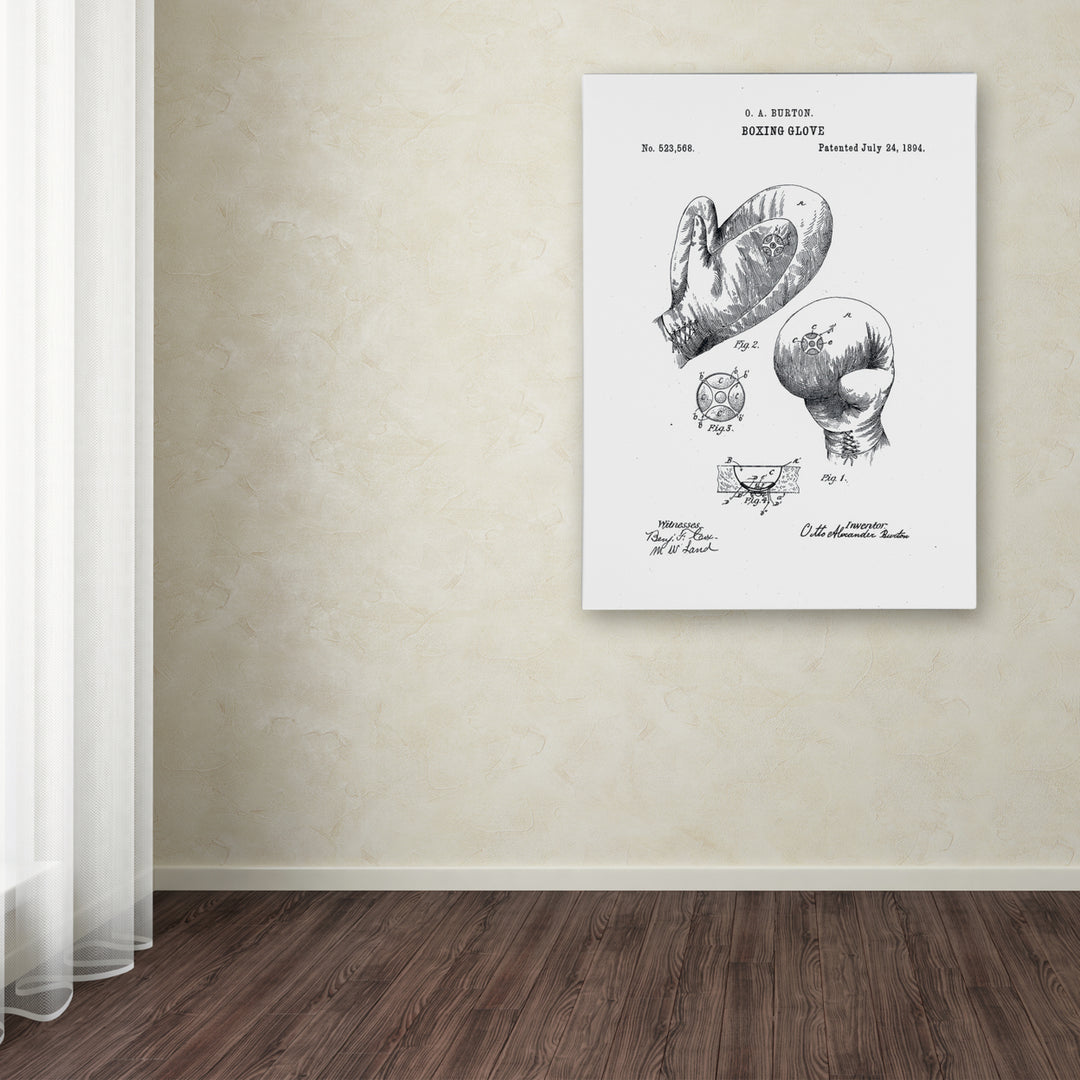 Claire Doherty Boxing Gloves Patent 1894 White Canvas Art 18 x 24 Image 3