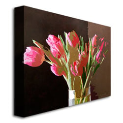 David Lloyd Glover Pink Tulips in Glass Canvas Art 18 x 24 Image 3