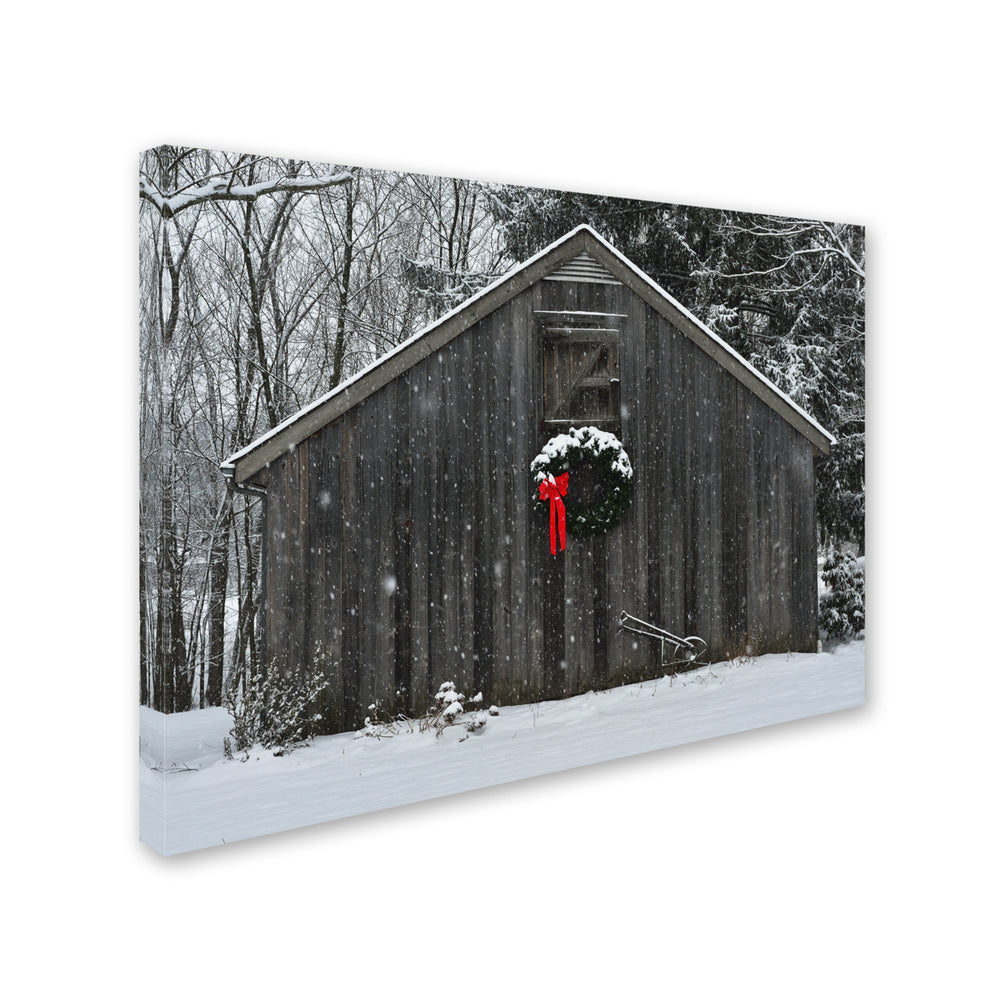 Kurt Shaffer Christmas Barn in the Snow Canvas Art 18 x 24 Image 2