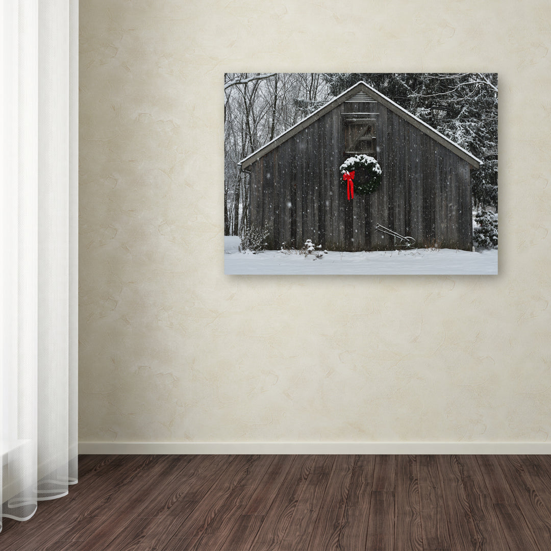 Kurt Shaffer Christmas Barn in the Snow Canvas Art 18 x 24 Image 3