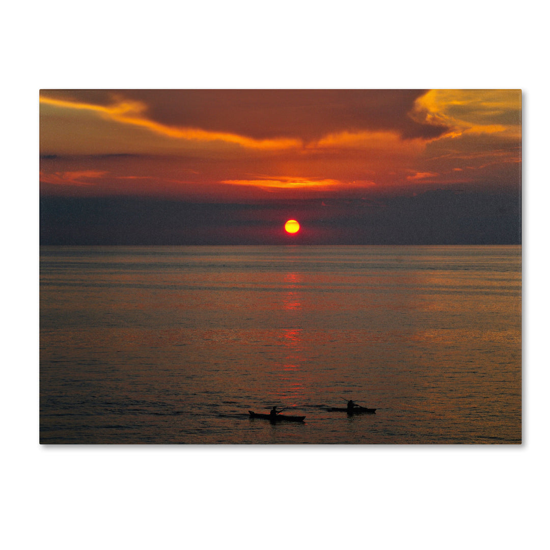 Kurt Shaffer Sunset Paddle Canvas Art 18 x 24 Image 1