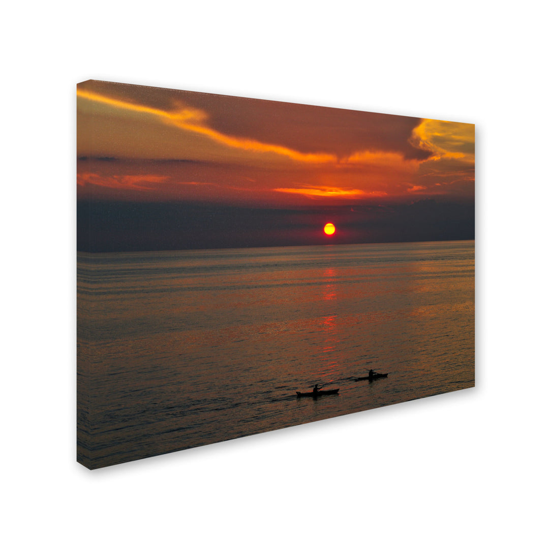 Kurt Shaffer Sunset Paddle Canvas Art 18 x 24 Image 2