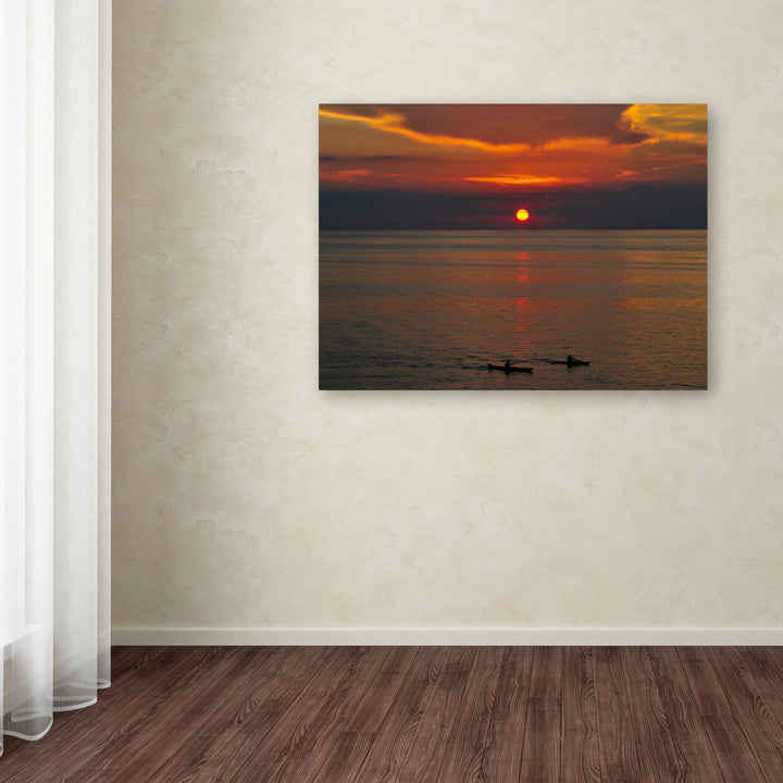 Kurt Shaffer Sunset Paddle Canvas Art 18 x 24 Image 3