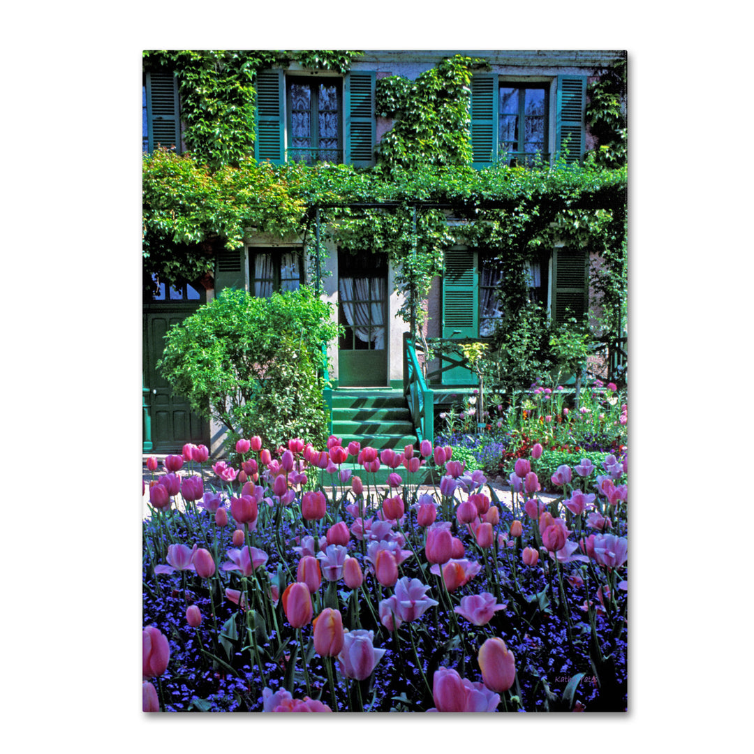 Kathy Yates Monets House With Tulips Canvas Art 18 x 24 Image 1