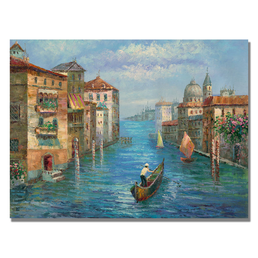 Rio Solitary Gondolier Canvas Art 18 x 24 Image 1
