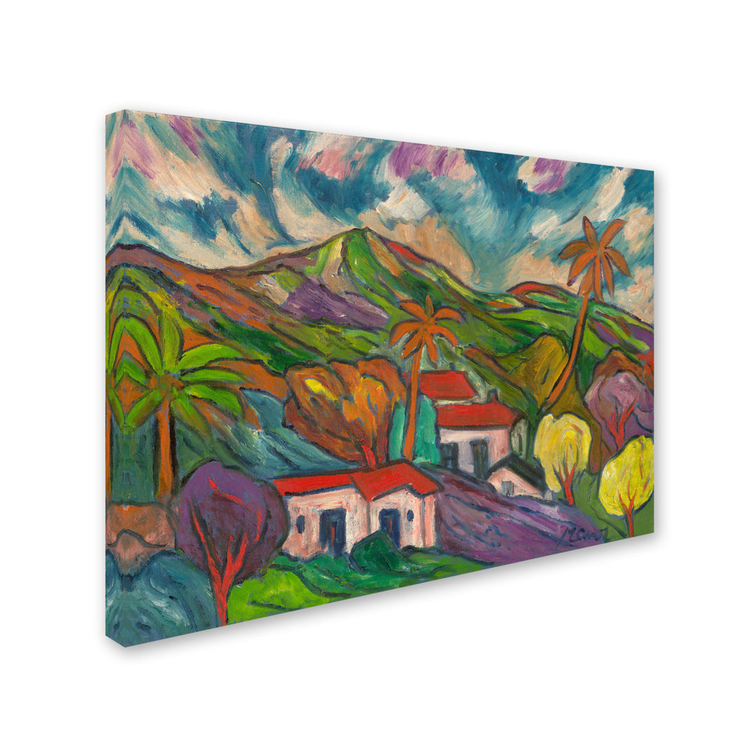 Manor Shadian Tropical Valley with Three Palms Canvas Art 18 x 24 Image 2