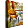 Michelle Calkins Wicker Chair and Cyclmen Canvas Art 18 x 24 Image 2