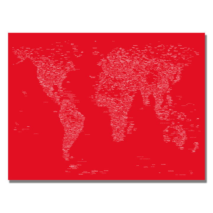 Michael Tompsett Font World Map II Canvas Art 18 x 24 Image 1