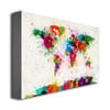 Michael Tompsett Paint Splashes World Map Canvas Art 18 x 24 Image 2