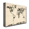 Michael Tompsett Old Clocks World Map Canvas Art 18 x 24 Image 2