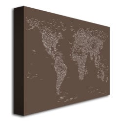 Michael Tompsett Font World Map IV Canvas Art 18 x 24 Image 3