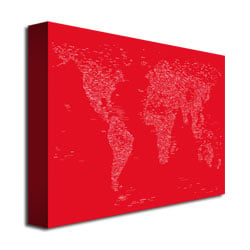 Michael Tompsett Font World Map II Canvas Art 18 x 24 Image 3