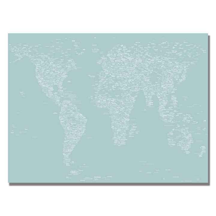 Michael Tompsett Font World Map V Canvas Art 18 x 24 Image 1