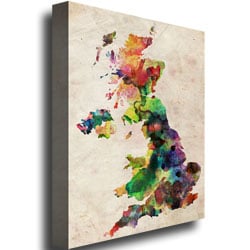 Michael Tompsett UK Watercolour Map Canvas Art 18 x 24 Image 3