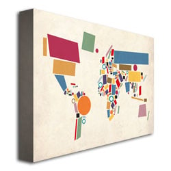 Michael Tompsett Abstract Shapes World Map Canvas Art 18 x 24 Image 3