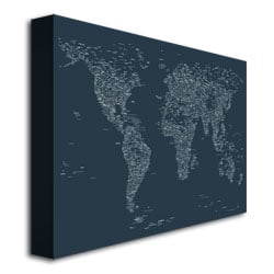 Michael Tompsett Font World Map VI Canvas Art 18 x 24 Image 3