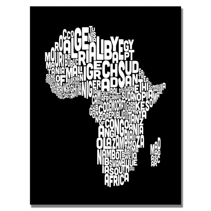 Michael Tompsett Africa Font World Map Canvas Art 18 x 24 Image 1