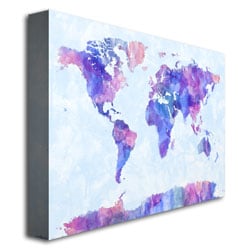 Michael Tompsett Watercolor World Map IV Canvas Art 18 x 24 Image 3