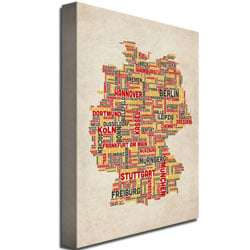 Michael Tompsett Germany - Cities Text Map Canvas Art 18 x 24 Image 3