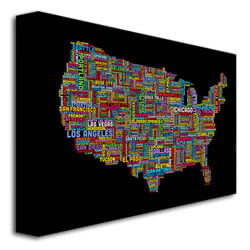 Michael Tompsett US Cities Text Map II Canvas Art 18 x 24 Image 3