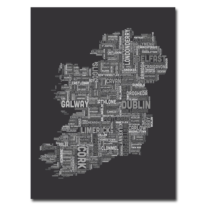Michael Tompsett Ireland City Map V Canvas Art 18 x 24 Image 1