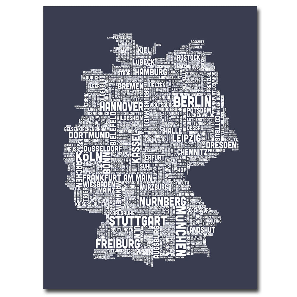 Michael Tompsett Germany City Map II Canvas Art 18 x 24 Image 1