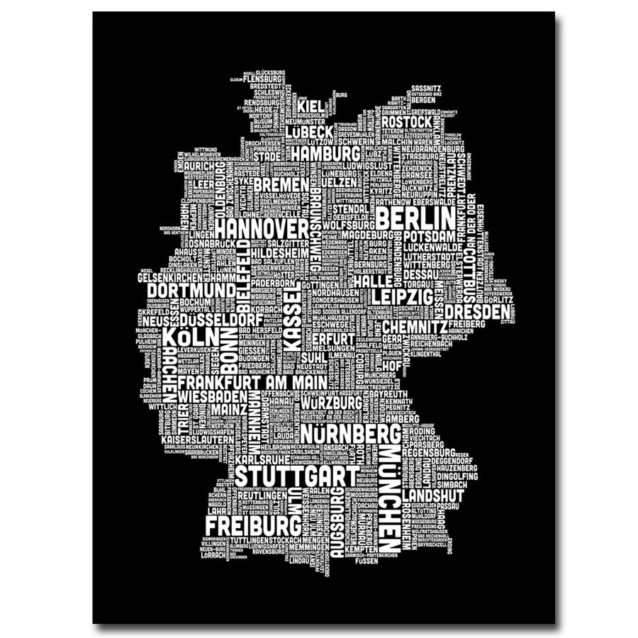 Michael Tompsett Germany Text Map I Canvas Art 18 x 24 Image 1