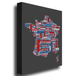 Michael Tompsett France City Text Map Canvas Art 18 x 24 Image 3