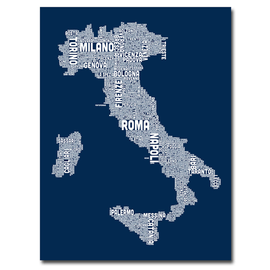 Michael Tompsett Italy City Map II Canvas Art 18 x 24 Image 1