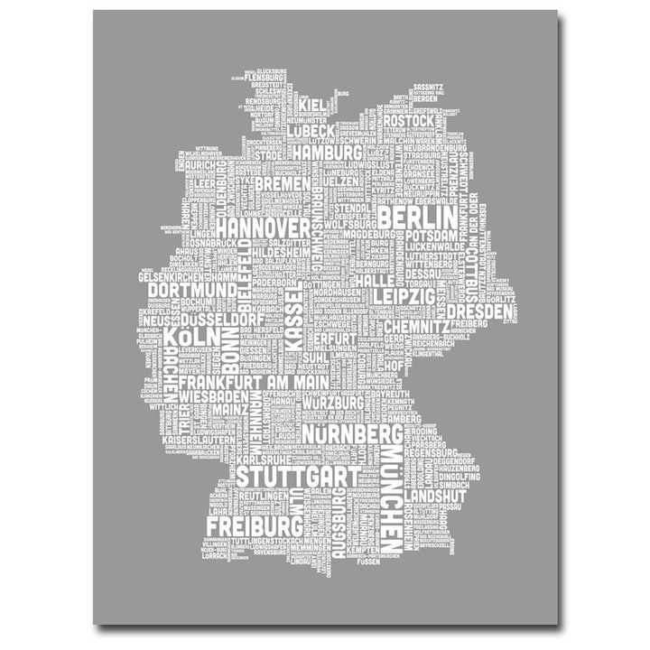 Michael Tompsett Germany Text Map III Canvas Art 18 x 24 Image 1