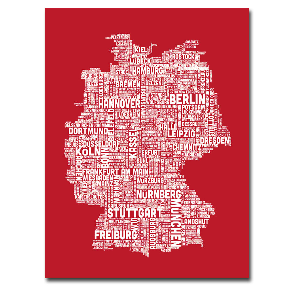 Michael Tompsett Germany City Map I Canvas Art 18 x 24 Image 1