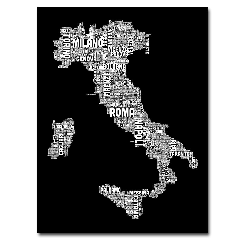 Michael Tompsett Italy City Map I Canvas Art 18 x 24 Image 1