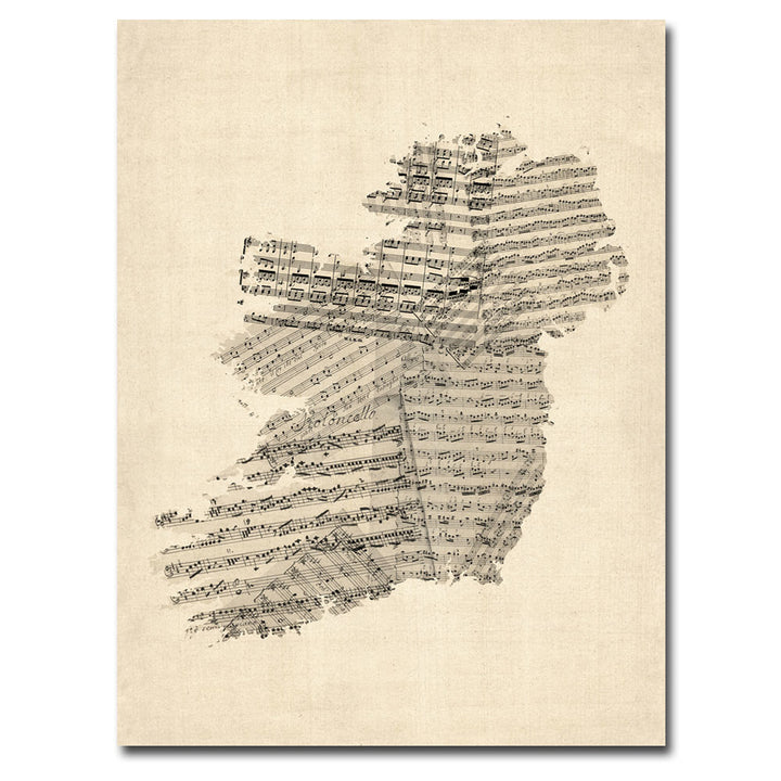Michael Tompsett Ireland Text Map IV Canvas Art 18 x 24 Image 1