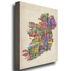 Michael Tompsett Ireland City Text Map II Canvas Art 18 x 24 Image 3