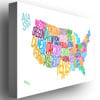 Michael Tompsett United States Text Map Canvas Art 18 x 24 Image 2