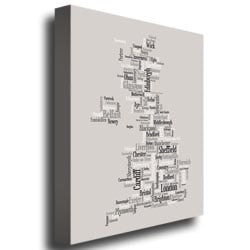 Michael Tompsett UK City Text map Canvas Art 18 x 24 Image 3
