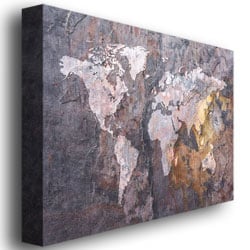 Michael Tompsett World Map - Rock Canvas Art 18 x 24 Image 3