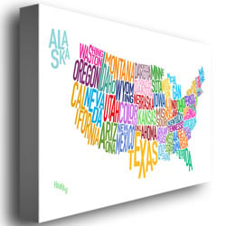 Michael Tompsett United States Text Map Canvas Art 18 x 24 Image 3