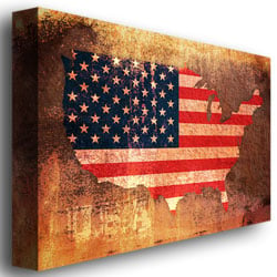 Michael Tompsett US Flag Map Canvas Art 18 x 24 Image 3