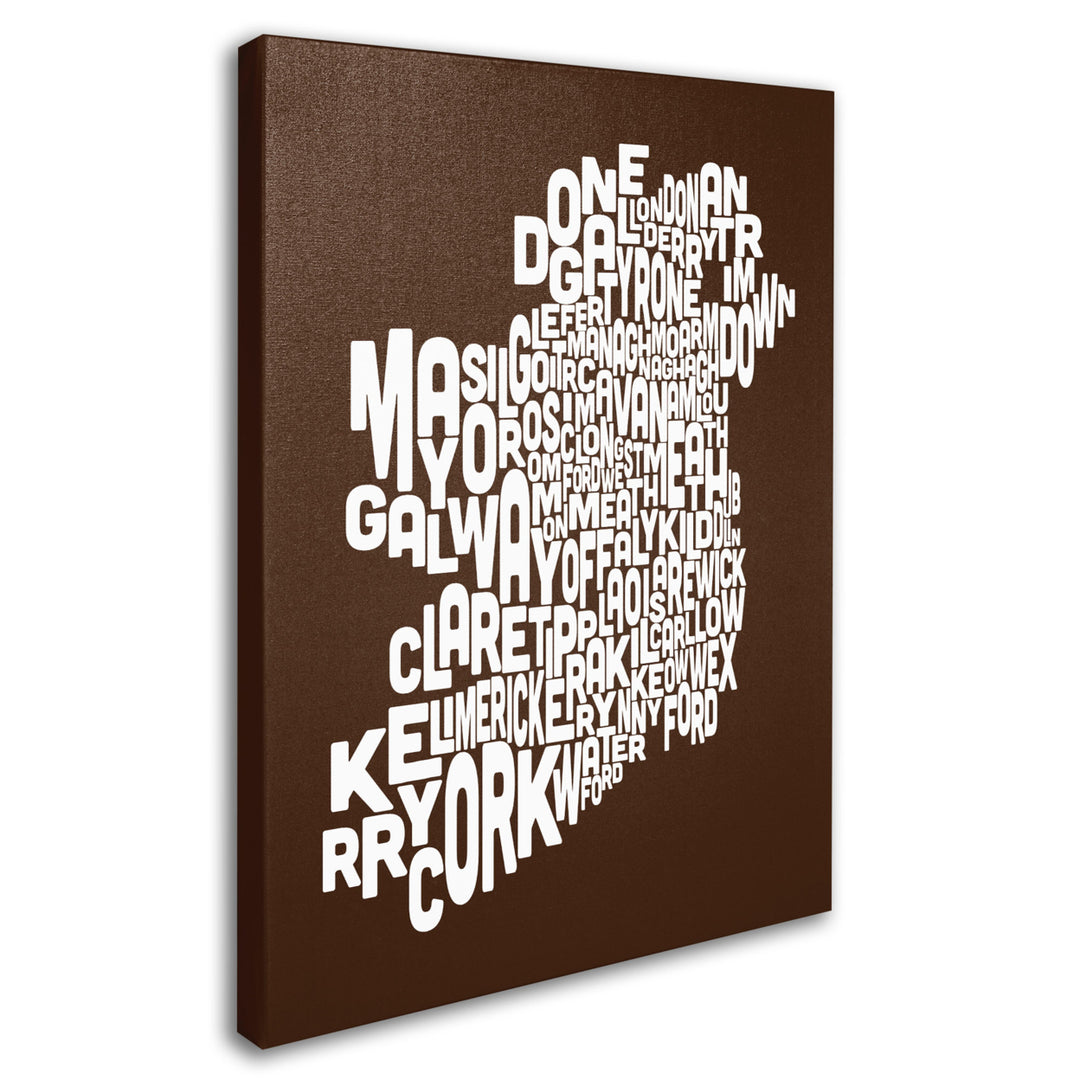 Michael Tompsett CHOCOLATE-Ireland Text Map Canvas Art 18 x 24 Image 2