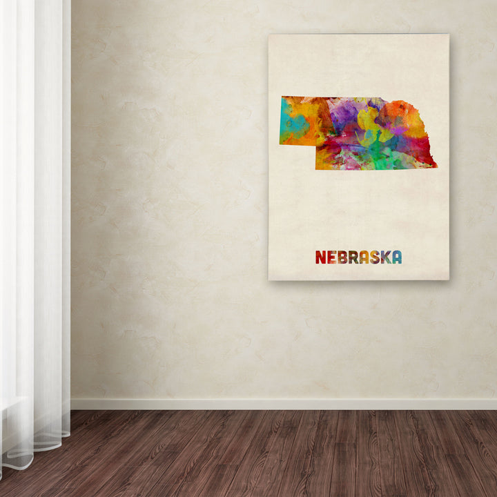 Michael Tompsett Nebraska Map Canvas Art 18 x 24 Image 3