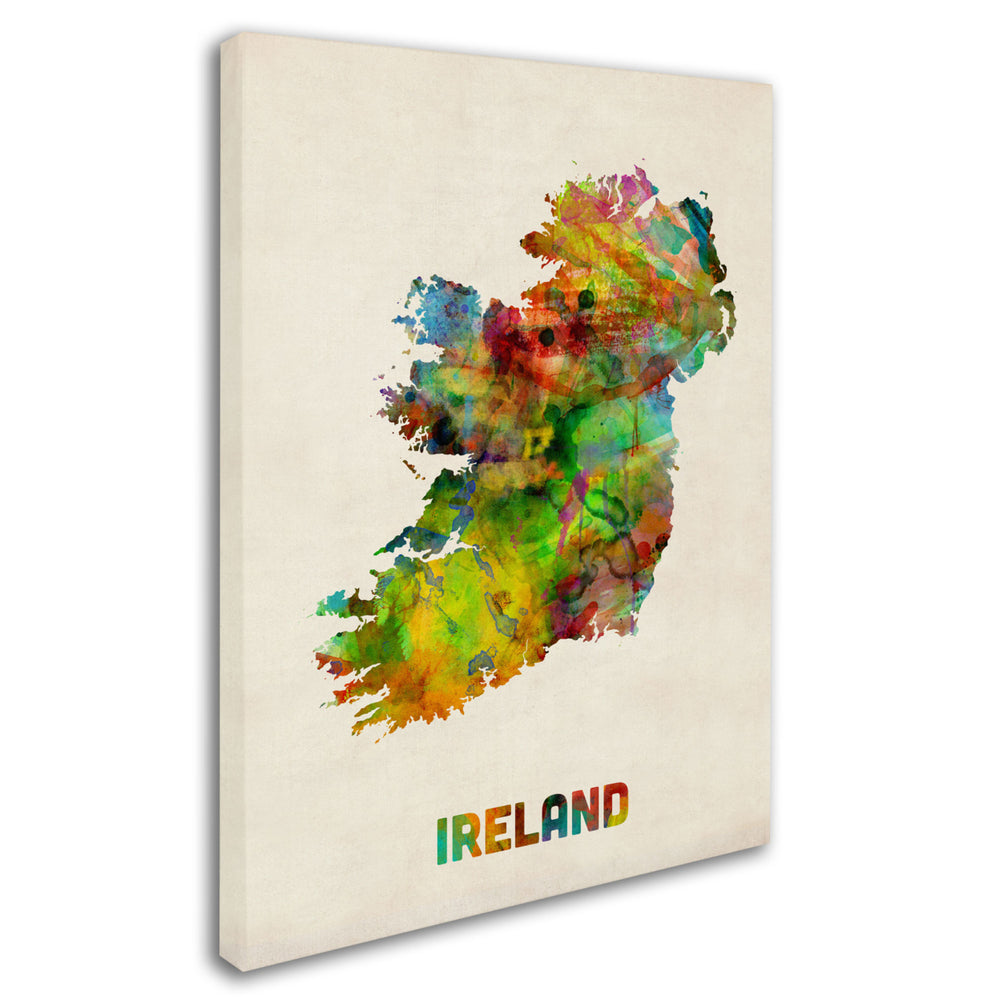 Michael Tompsett Ireland Watercolor Map Canvas Art 18 x 24 Image 2