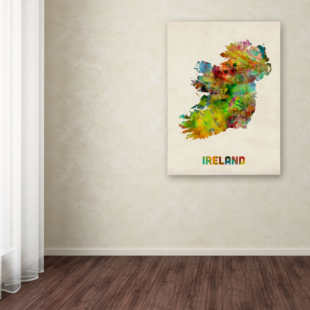 Michael Tompsett Ireland Watercolor Map Canvas Art 18 x 24 Image 3
