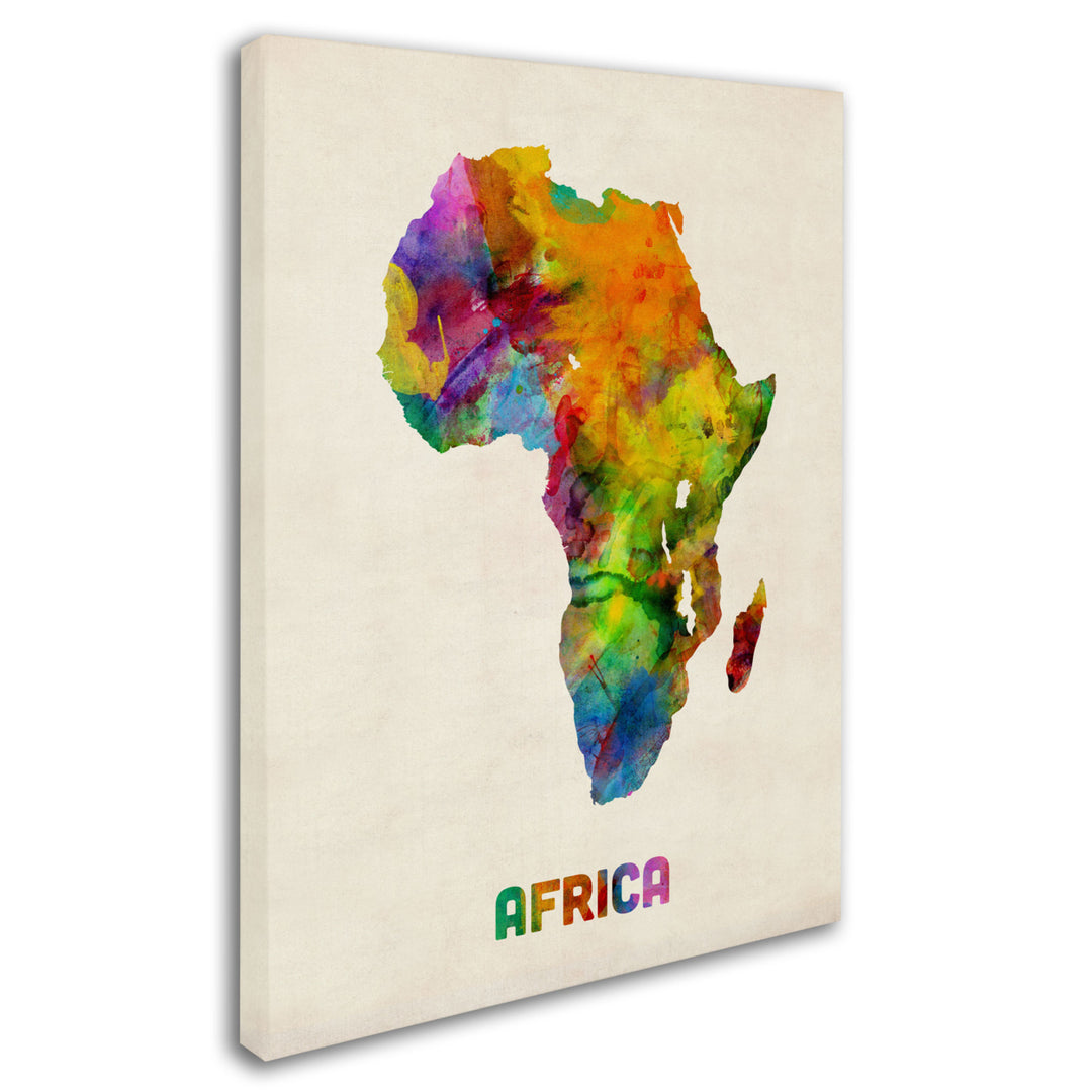 Michael Tompsett Africa Watercolor Map Canvas Art 18 x 24 Image 2