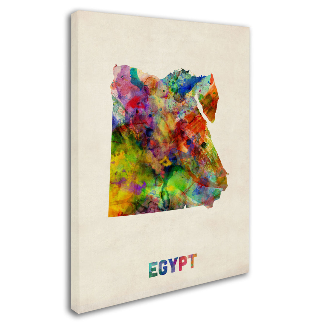 Michael Tompsett Egypt Watercolor Map Canvas Art 18 x 24 Image 2