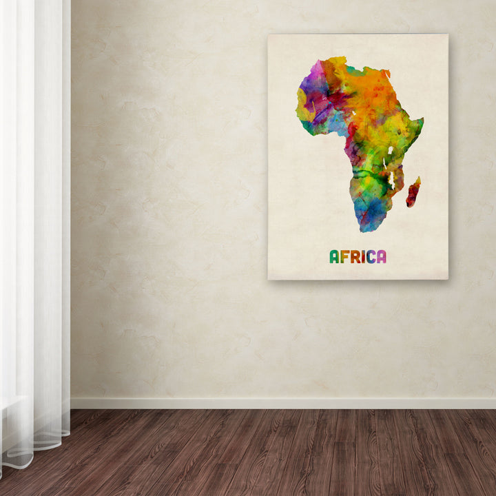 Michael Tompsett Africa Watercolor Map Canvas Art 18 x 24 Image 3