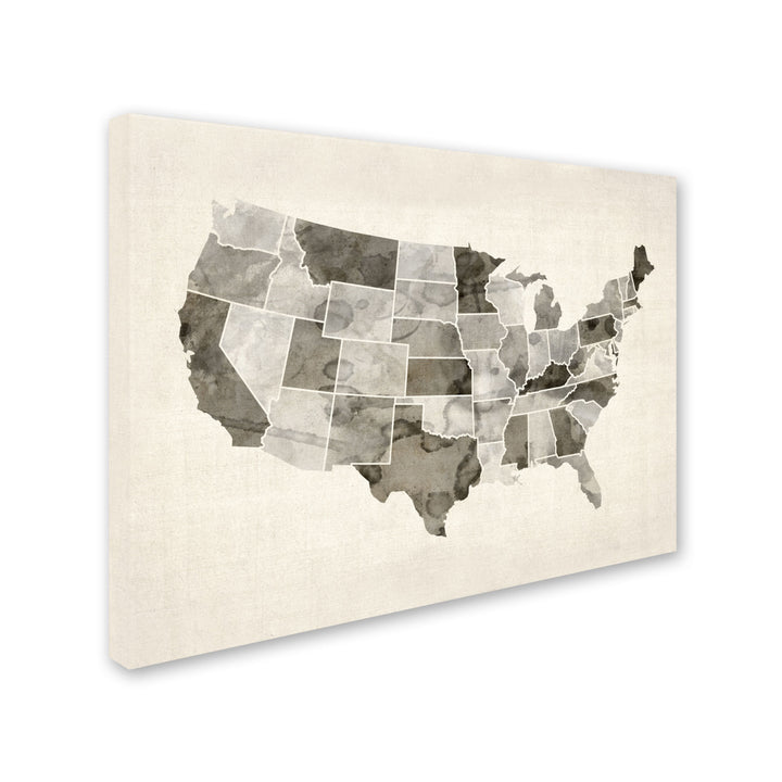 Michael Tompsett United States Watercolor Map Canvas Art 18 x 24 Image 2